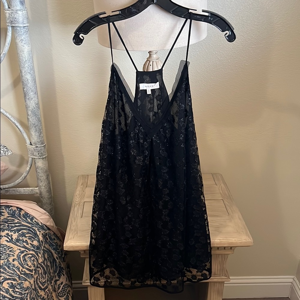 Milly Black Lace Slip Top